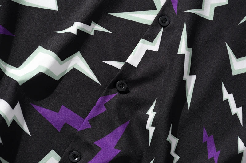Camisas vintage con estampado completo de Dark Icon Flash para hombre, camisa de verano de material fino para vacaciones en la playa, blusa para hombre, top para hombre