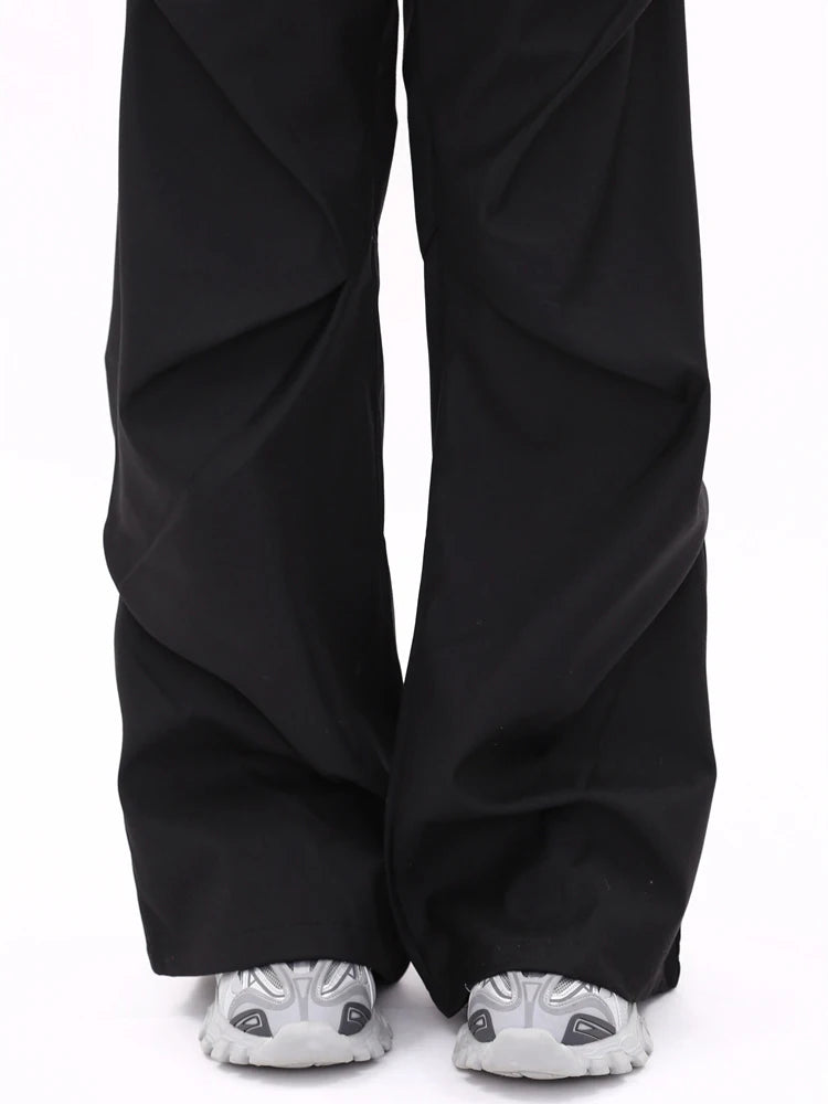WCFCX STUDIO Pantalones de pierna ancha y cintura alta a la moda para mujer, primavera y verano, nuevos pantalones holgados de diseño de nicho, pantalones casuales, pantalones de traje rectos