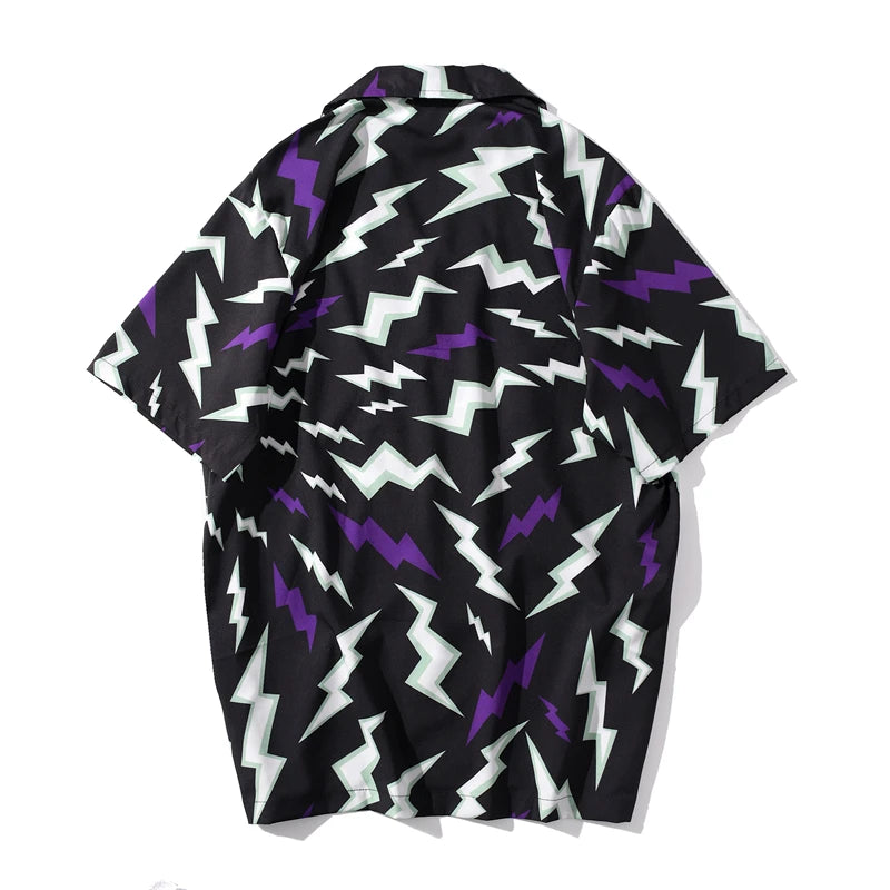 Camisas vintage con estampado completo de Dark Icon Flash para hombre, camisa de verano de material fino para vacaciones en la playa, blusa para hombre, top para hombre