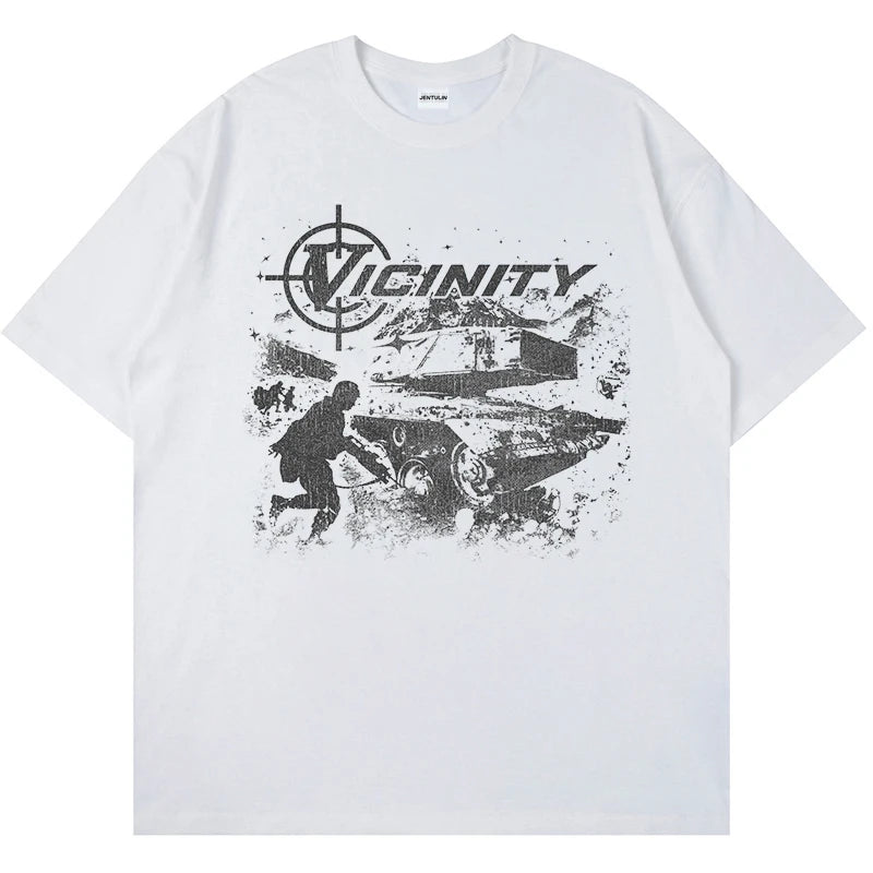 Camiseta gótica vintage de gran tamaño para hombre, camisetas de estilo hip hop harajuku, ropa estética Y2k con estampado gráfico, ropa urbana, camisetas coreanas de moda