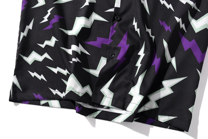 Camisas vintage con estampado completo de Dark Icon Flash para hombre, camisa de verano de material fino para vacaciones en la playa, blusa para hombre, top para hombre